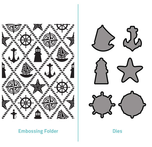 Embossing Folder  2 in 1 set - Ships Ahoy