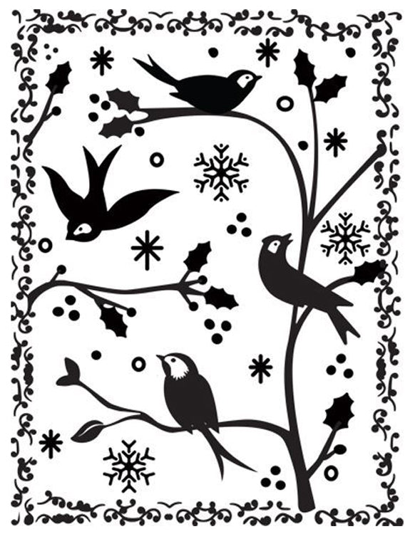 Embossing Folder - Framed Birds and Branches 4 x 6