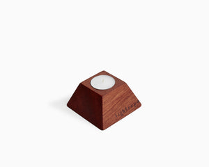 Wooden Tea Candle Holder Bubinga Square