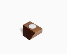 Wooden Tea Candle Holder Walnut Slant