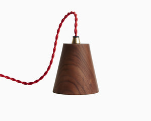 Kone Pendant Walnut with Red Cord